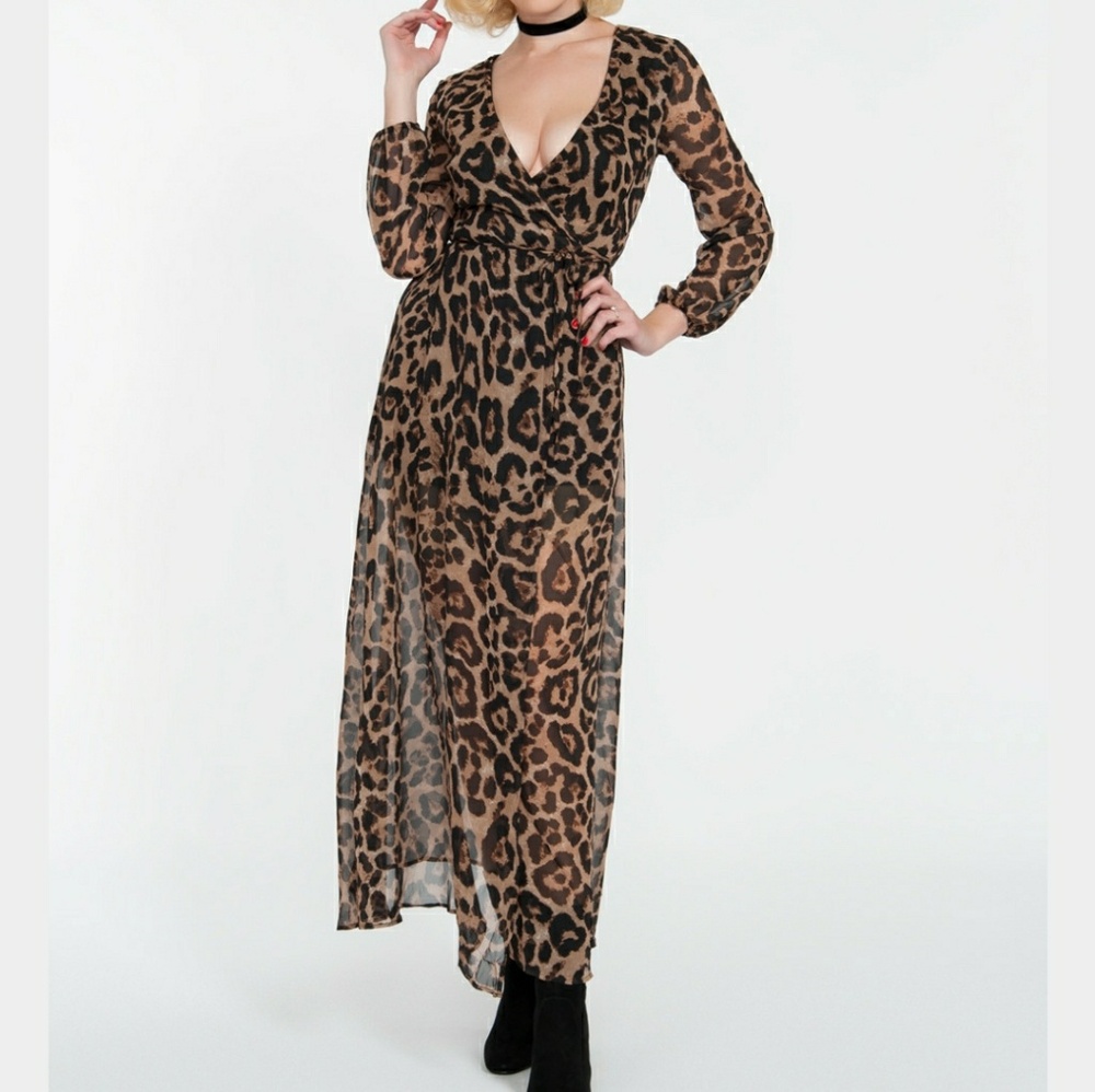 Nasty Gal 'Reverse' Leopard Maxi Dress